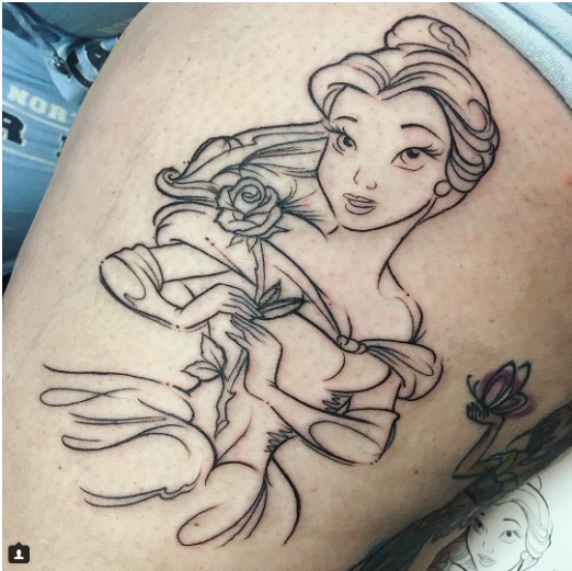 20 impresionantes tatuajes de "La Bella y la Bestia" que te harán