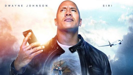 La “Roca” revela el poster de su nueva película junto a Siri de Apple