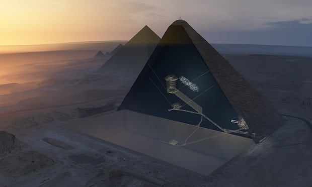 encuentran vacío en pirámide de Giza